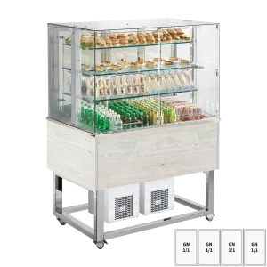 Kühlvitrine GN 4-1/1 Boden, seitliche Öffnung, Hemlock | REDFOX - ES PLATINUM+ 4H DS