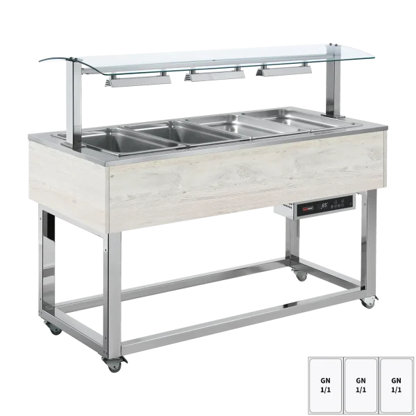 Warmhaltebuffet, Wasserbad GN 3-1/1 Hemlock | REDFOX - ES RED+ 3H