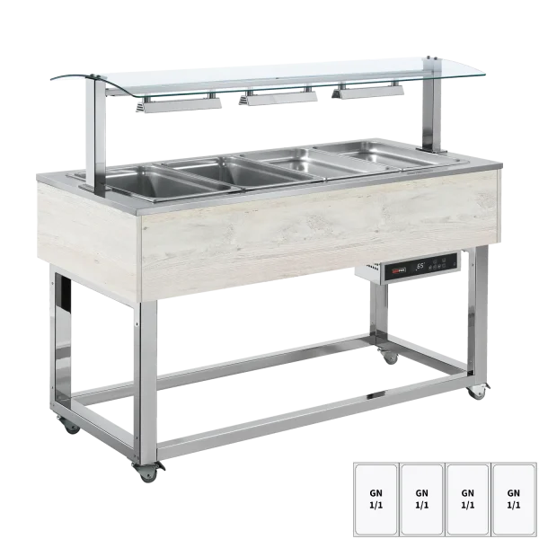 Warmhaltebuffet, Wasserbad GN 4-1/1 Hemlock | REDFOX - ES RED+ 4H