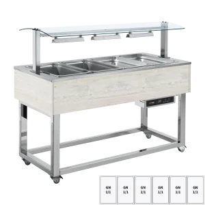Warmhaltebuffet, Wasserbad GN 6-1/1 Hemlock | REDFOX - ES RED+ 6H