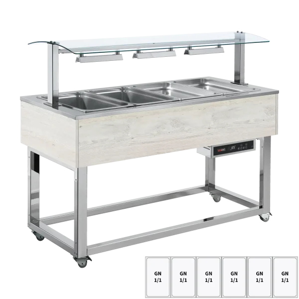 Warmhaltebuffet, Wasserbad GN 6-1/1 Hemlock | REDFOX - ES RED+ 6H