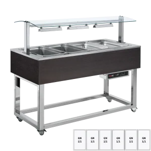Warmhaltebuffet, Wasserbad GN 6-1/1 Wenge | REDFOX - ES RED+ 6W