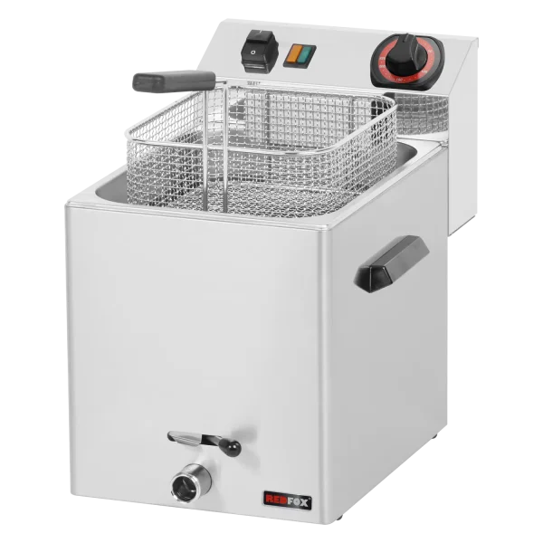Fritteuse elektrisch 0,75 kW/l, 8 l Tisch mit Auslass 400 V | REDFOX - FE 07 VT