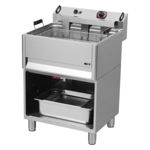 Fritteuse elektrisch 0,5 kW/l, 30 l Tisch mit Auslass 400 V | REDFOX - FE 60 T/P