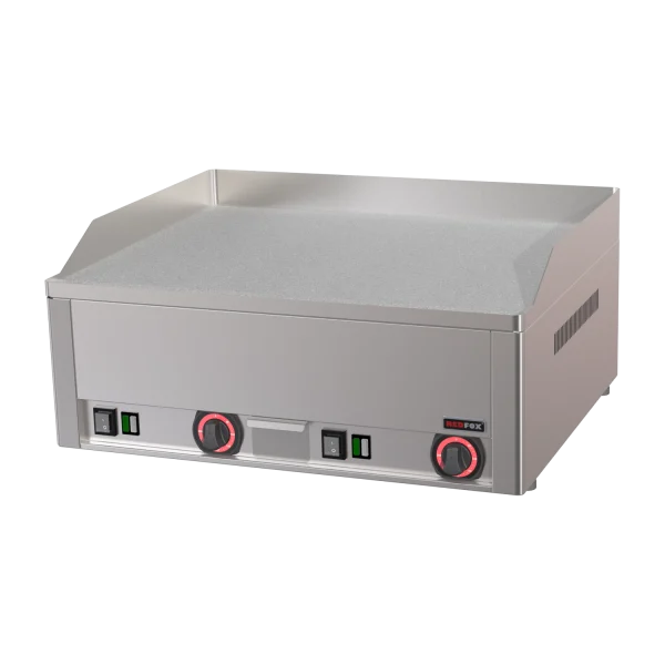 Grillplatte 65x48 elektrisch Durable Chrome glatt Tisch 400 V | REDFOX - FTHC 60 E