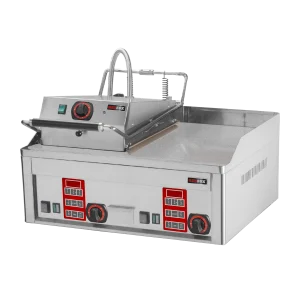 Steakgrill elektrisch mit digitalem Timer und obere Kontaktplatte 65x48 Tisch | REDFOX - FTHC 60 ED + KD 30 T