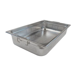 GN-Behälter gelocht GN 1/1 - 100 Fallgriff Edelstahl | REDFOX - GND 1/1-100 U