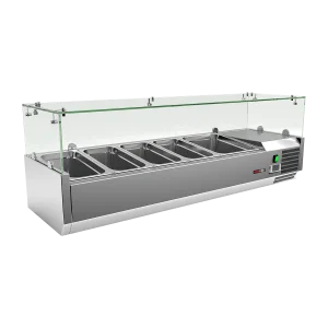Kühlvitrine Theke 1x GN 1/2 + 4x GN 1/3 | REDFOX - MCH 3140