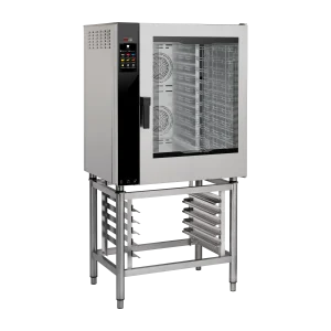 Four électrique à convection version renforcée Cuisson directe à la vapeur Écran tactile couleur Nettoyage automatique Porte battante à droite 10x GN 1/1 | REDFOX - MPDN 1011 X ERAM