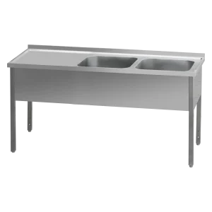 Spültisch 210x60x90 - 2x Spülbecken 60x50x30 Abtropffläche links | REDFOX - MSDOL 6021