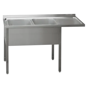 Spültisch 190 -x70x90 - 2x Spülbecken 40x50x30 Abtropffläche rechts | REDFOX - MSDOP/M 7019