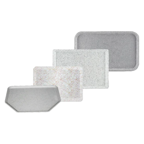 Tablett hexagonal 50x35 Polyester Salz / Pfeffer | REDFOX - RF - Podnos hexagonal 50x35