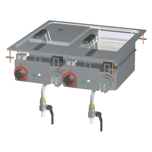 Fritteuse drop-in elektrisch doppelt 0,66 kW/l, 10+10 l 400 V | RM - F2/10D-66ET