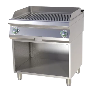 Grillplatte geriffelt verchromt mit Unterbau | RM - FTRC 780 E