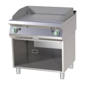 Grillplatte geriffelt verchromt mit Unterbau | RM - FTRC 780 G