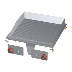 Grillplatte 56x55 drop-in elektrisch verchromt geriffelt 400 V | RM - FTRD-66ETS