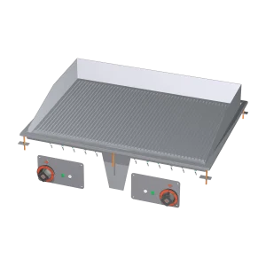 Grillplatte 75x55 drop-in elektrisch verchromt geriffelt 400 V | RM - FTRD-68ETS