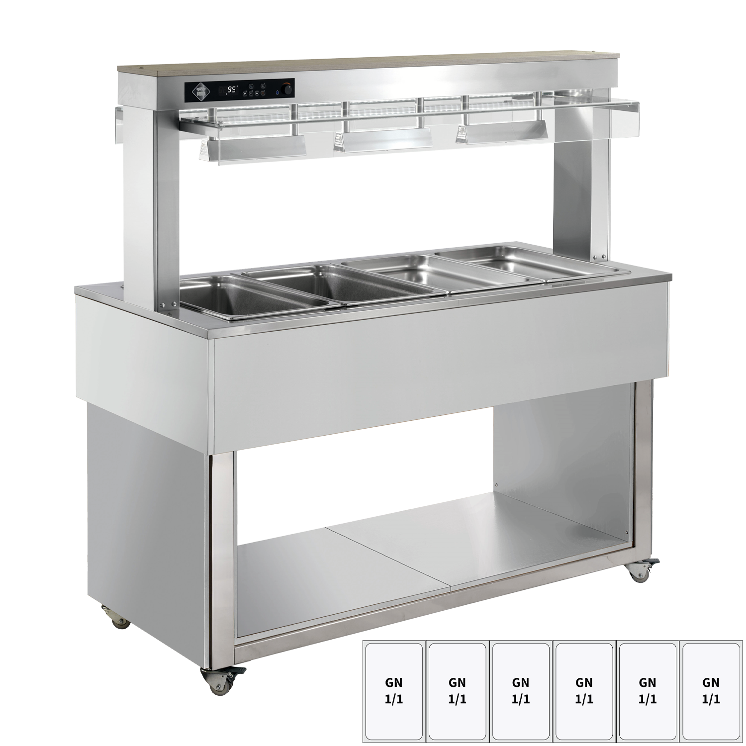 Tablettwagen TR-RED-6R rot für Restaurant und Gastronomie - InGastro Equipment
