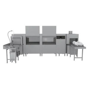 Tunnelspülmaschine 300, Kaltwasser, Ausgang rechts, Eckvorwaschmodul, Ecktrockenmodul | RM - XT 300 R XTRS CTPWR
