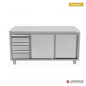Edelstahl Spültisch mit Unterschrank links für Gastronomie - InGastro Equipment