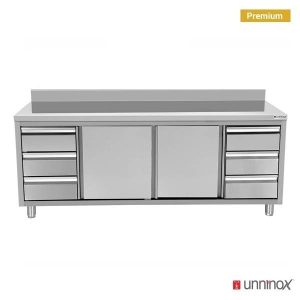 Edelstahl Spültisch mit Unterschrank beidseitig für Gastronomie - InGastro Equipment