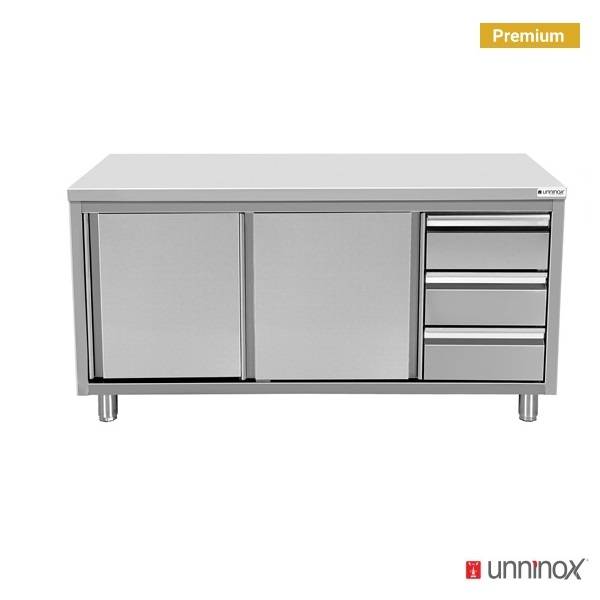 Edelstahl Spültisch mit Unterschrank rechts für Gastronomie - InGastro Equipment