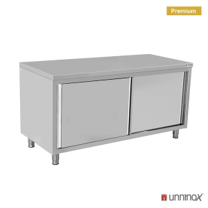 Edelstahl Schiebetürschrank für Gastronomieküche - InGastro Equipment