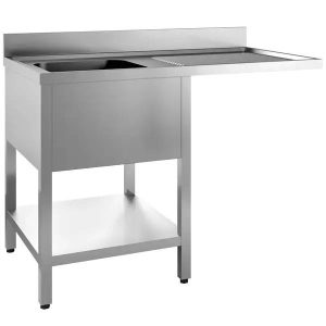Edelstahl Ausguss Becken links für Gastronomieküche - InGastro Equipment