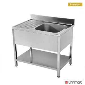 Spüle + Unterregal - PREMIUM
1 SCHÜSSEL
140x70xH85cm – Waschbecken Rechts