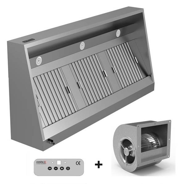 Gastro Wandhaube Plug-and-Play Montage für Gewerbeküche - InGastro Equipment
